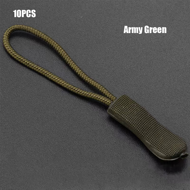 10Pcs Replacement Clip Broken Buckle Zipper Pull Puller End Fit Rope Tag Fixer Zip Cord Tab Travel Bag Suitcase Tent Backpack