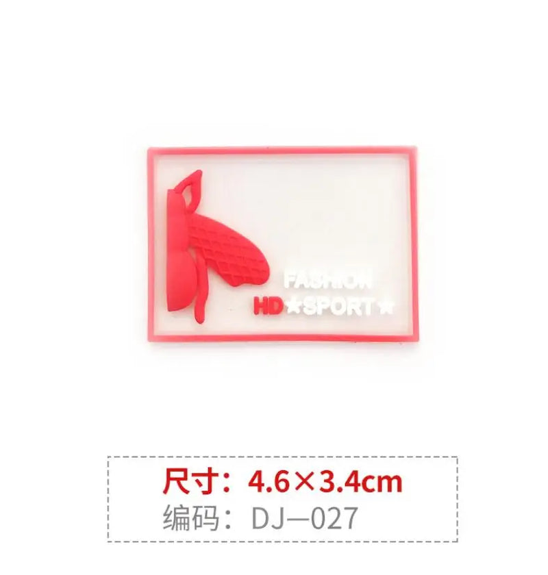 1 Piece Small Size Need Hand-Sewn Color PVC Soft Label, Rubber Label Patch Stickers, Clothes T-Shirt Hole Cloth Patch