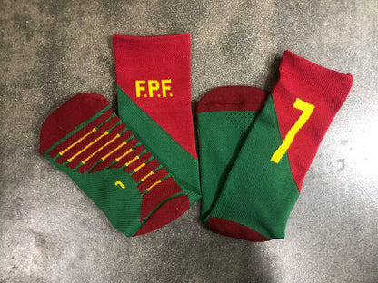 Children National Team Youth Professional Soccer Football Socks Messi Ronaldo Soccer Sock Kids above Knee Long Breathable Sock