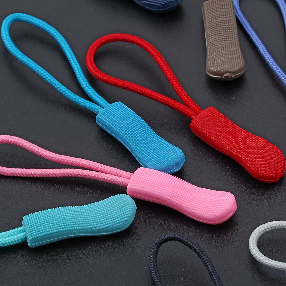 10Pcs Replacement Clip Broken Buckle Zipper Pull Puller End Fit Rope Tag Fixer Zip Cord Tab Travel Bag Suitcase Tent Backpack