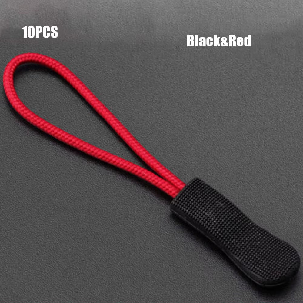 10Pcs Zip Cord Tab Replacement Clip Zipper Pull Puller End Fit Rope Tag Fixer Broken Buckle Travel Bag Suitcase Tent Backpack