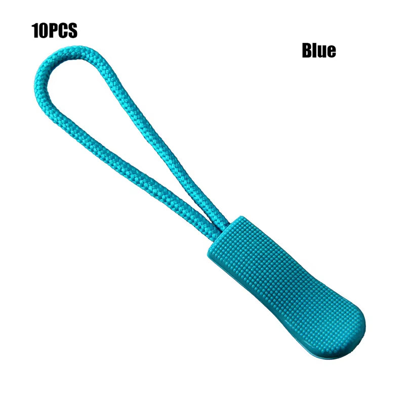 10Pcs Replacement Clip Broken Buckle Zipper Pull Puller End Fit Rope Tag Fixer Zip Cord Tab Travel Bag Suitcase Tent Backpack