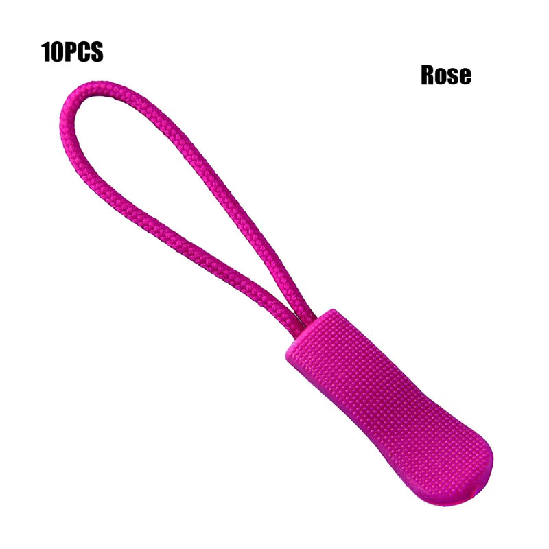 10Pcs Replacement Clip Broken Buckle Zipper Pull Puller End Fit Rope Tag Fixer Zip Cord Tab Travel Bag Suitcase Tent Backpack