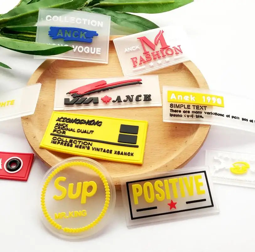 1 Piece Small Size Need Hand-Sewn Color PVC Soft Label, Rubber Label Patch Stickers, Clothes T-Shirt Hole Cloth Patch