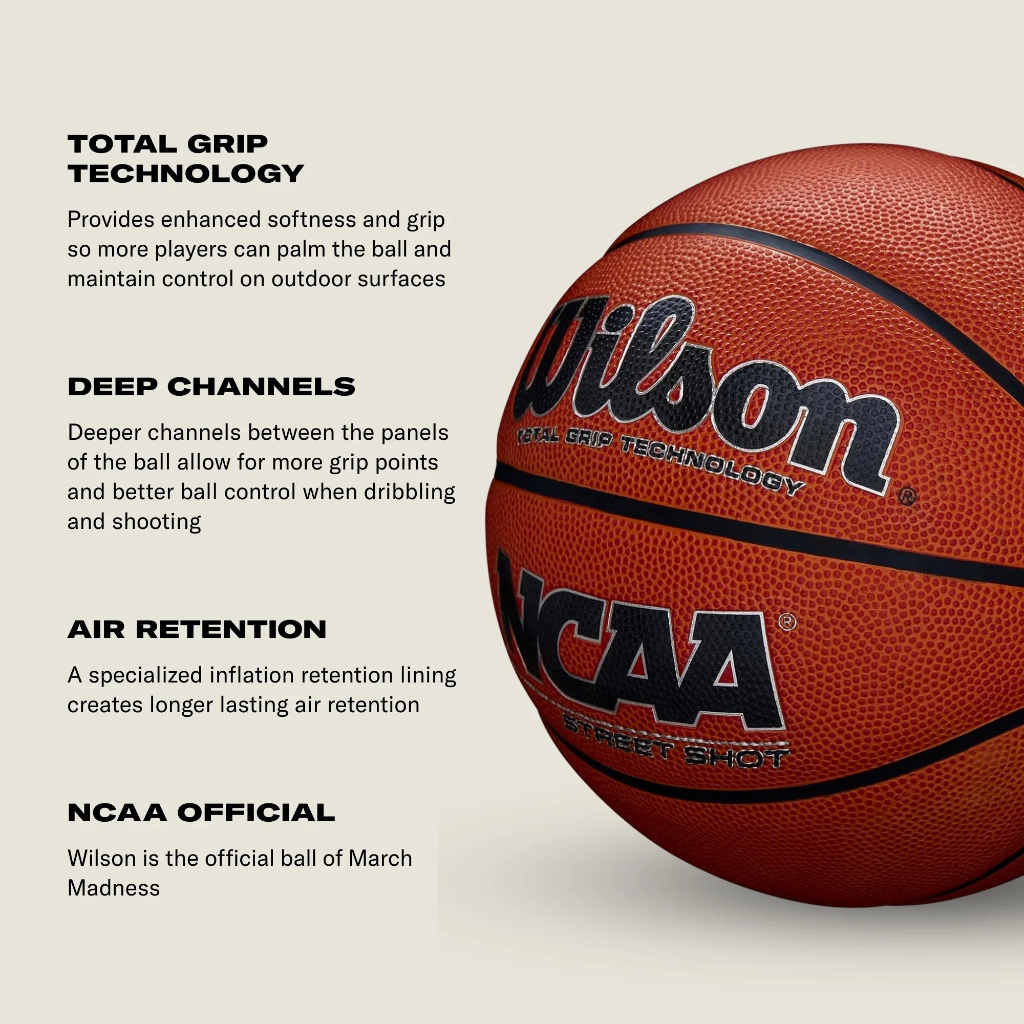 NCAA Street Shot Outdoor Basketball - Brown, Size 7 - 29.5"